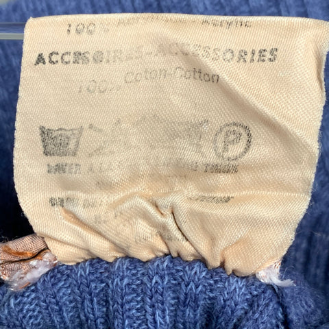 COURREGES Size 0 Blue Acrylic Rib Knit Mock Neck Pullover