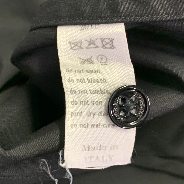 CAROLINA HERRERA Size 8 Black Cotton Spread Collar Shirt