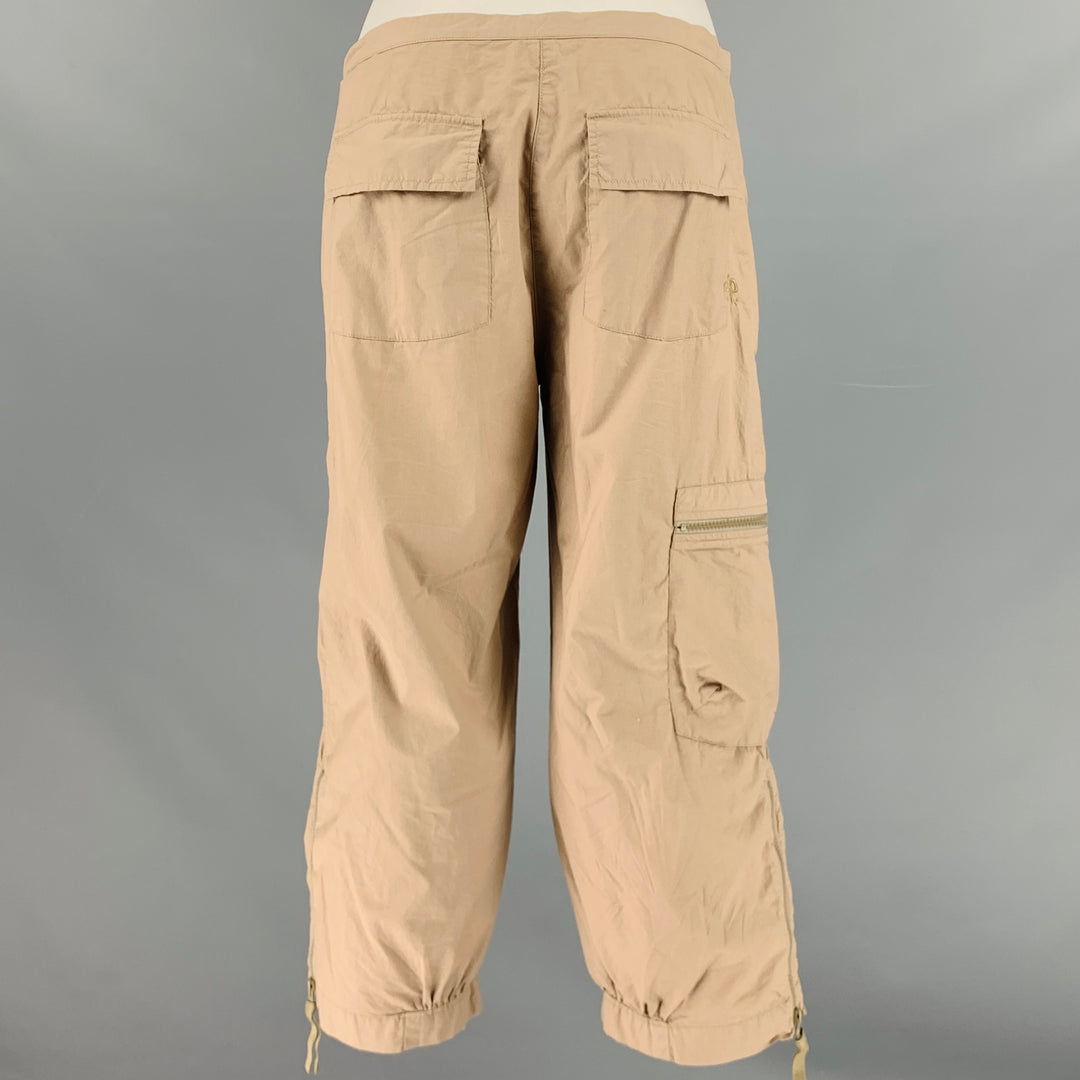 POLICÍA. COPAINE Talla 6 Pantalones casuales recortados de algodón caqui