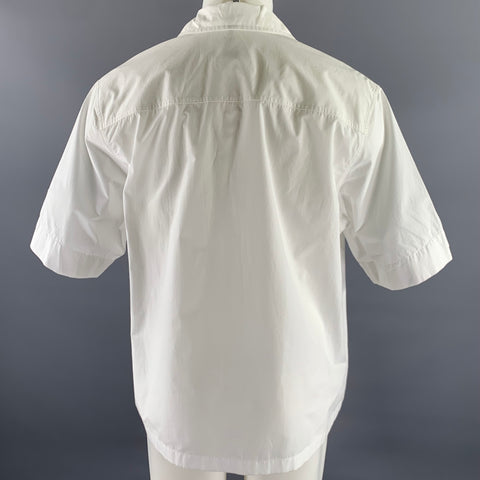 JIL SANDER Size S White Cotton Camp Short Sleeve Shirt