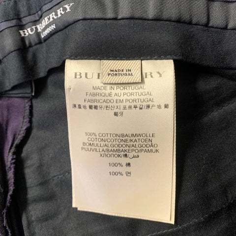 BURBERRY Size 34 Purple Cotton Slim Pants