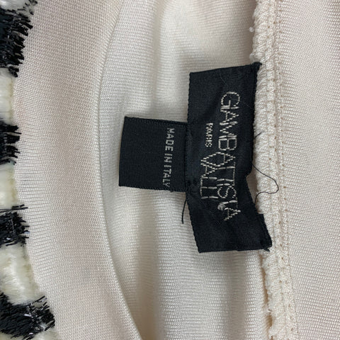 GIAMBATTISTA VALLI Size XS White Black Silk Animal Print T-Shirt
