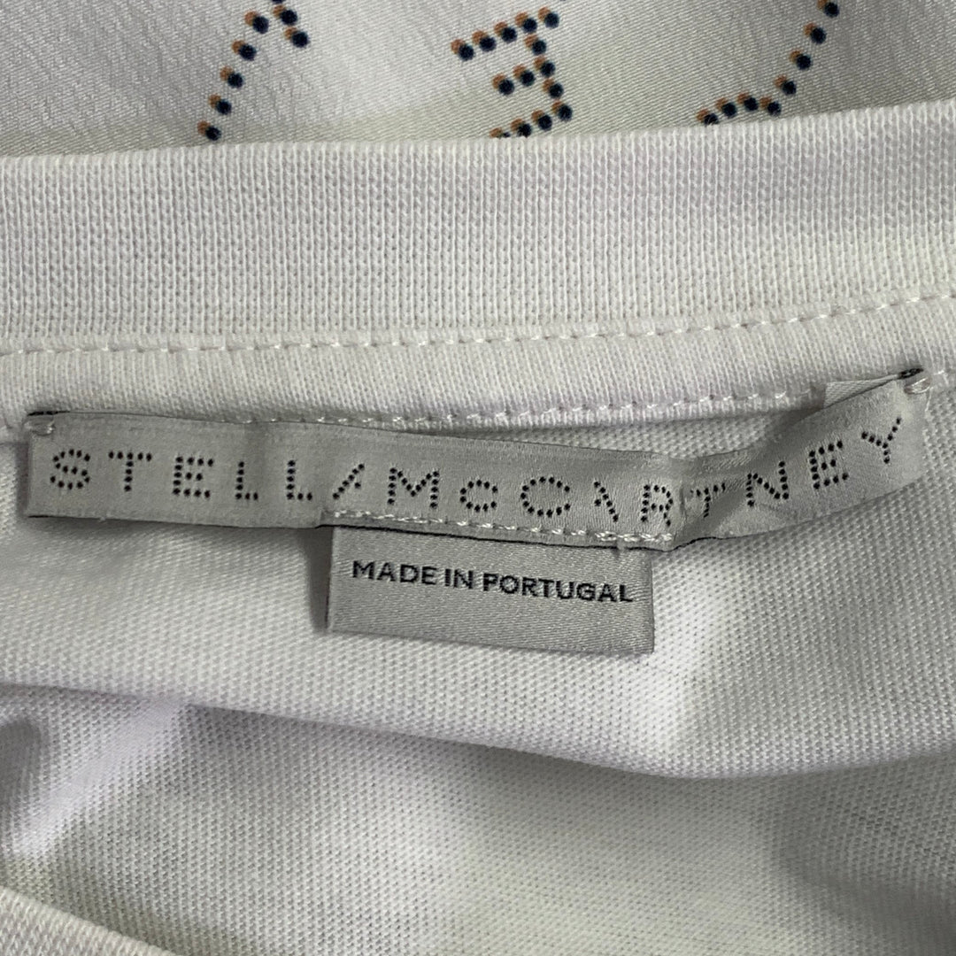 STELLA McCARTNEY Size L White Burgundy Navy Cotton Logo Pullover