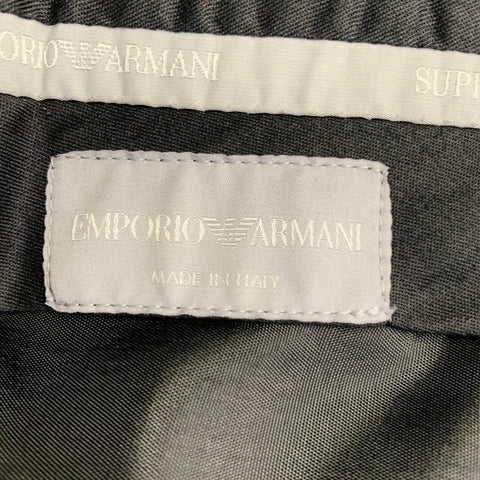 EMPORIO ARMANI Size 40 Navy Textured Wool Silk Single Breasted Notch Lapel Suit