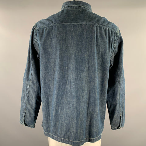 RRL by RALPH LAUREN Size XL Navy Indigo Cotton Overshirt