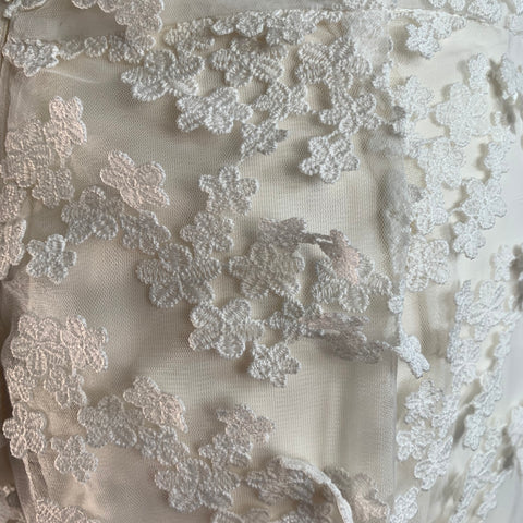CYNTHIA ROWLEY Pantalon Large en Dentelle de Polyester Blanc Taille 2