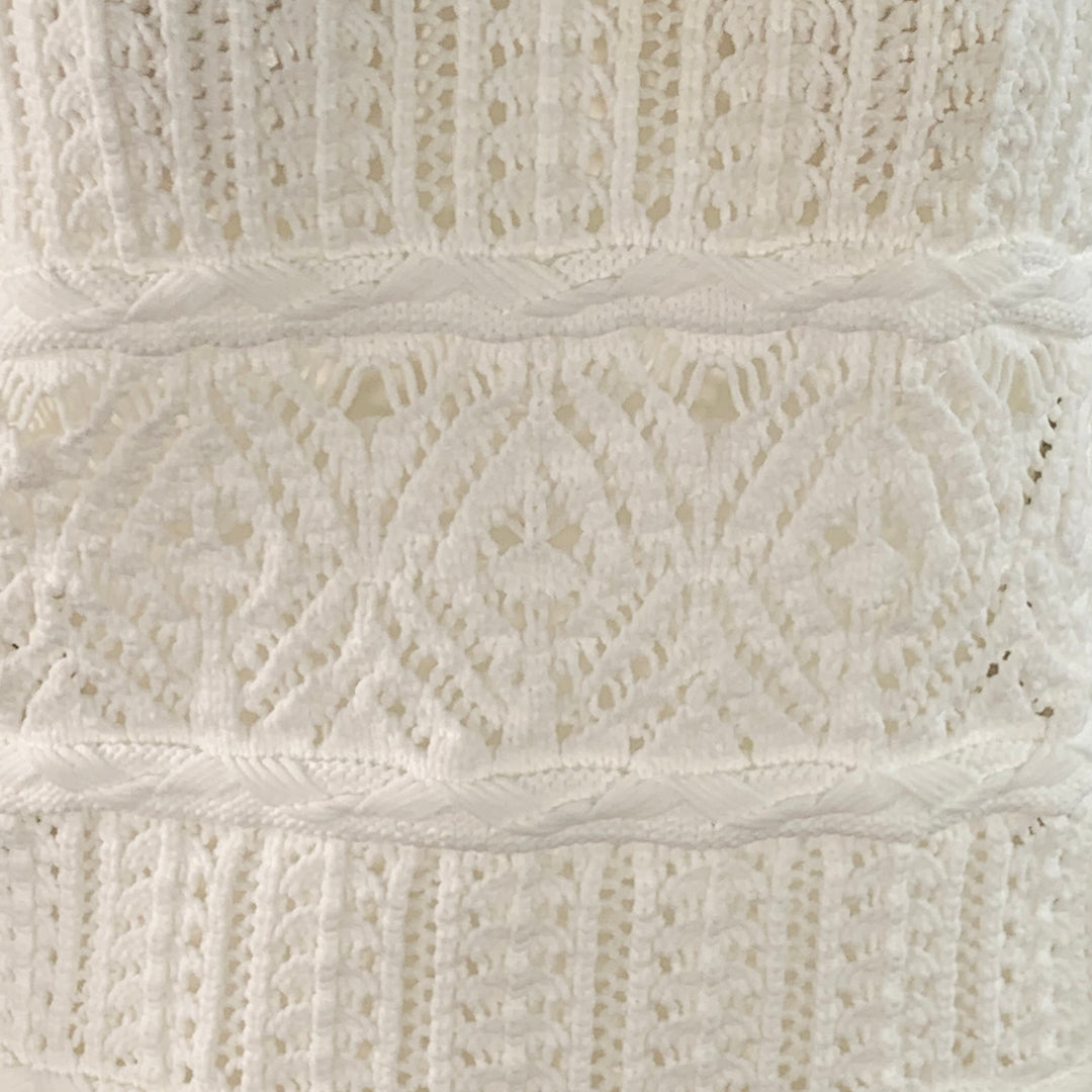 COMME des GARCONS 2022 Size M White Textured Knit Polyester Crew Neck Sweater