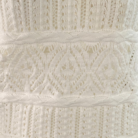 COMME des GARCONS 2022 Size M White Textured Knit Polyester Crew Neck Sweater