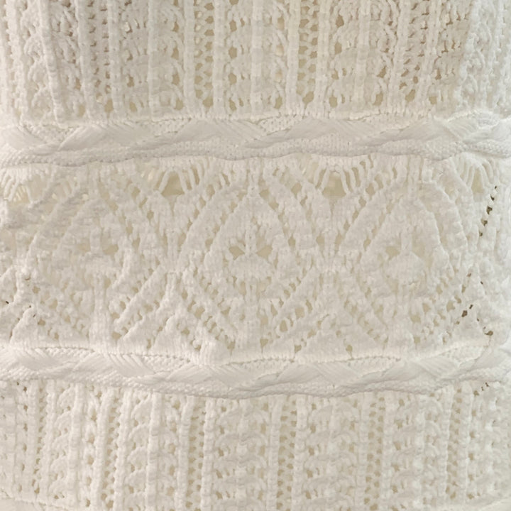 COMME des GARCONS 2022 Size M White Textured Knit Polyester Crew Neck Sweater