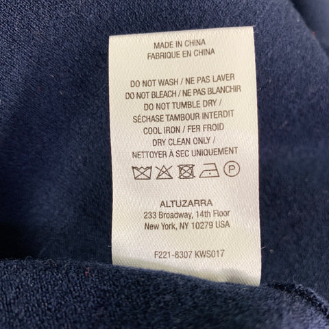 ALTUZARRA Size XL Navy Wool Blend Sleeveless Dress