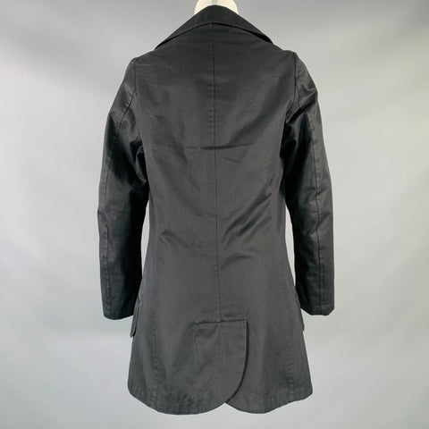 YOHJI YAMAMOTO Size S Black Cotton Notch Lapel Coat