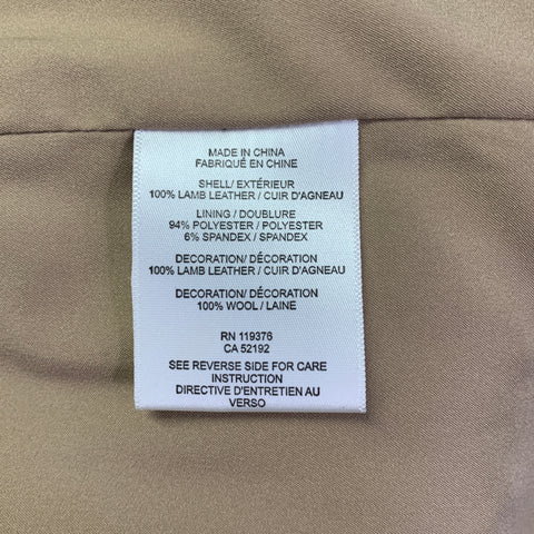 HELMUT LANG Size S Beige Leather Lambskin Motorcycle Jacket