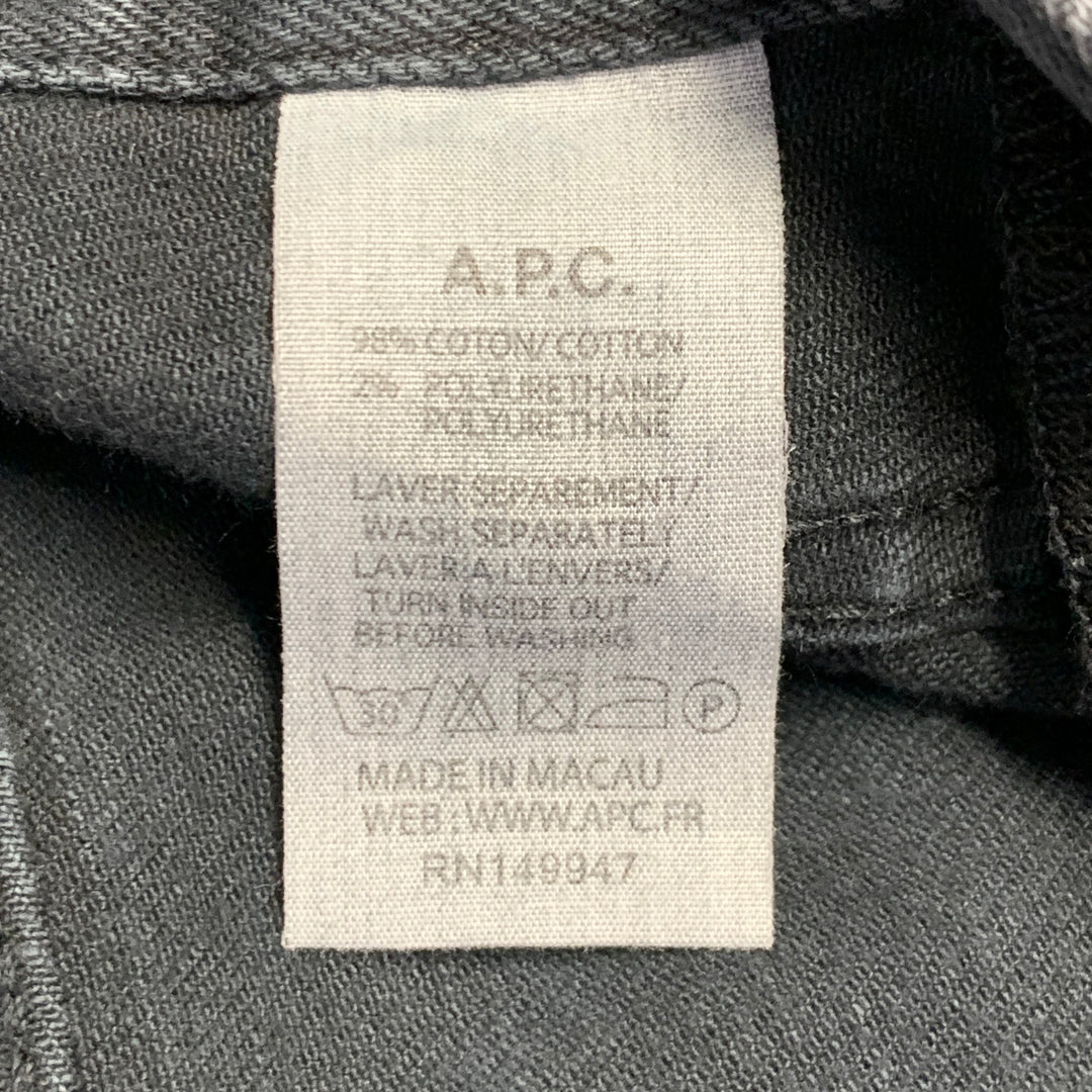 A.P.C. Size 33 Grey Cotton Blend Twill Slim Tapered Button Fly Jeans