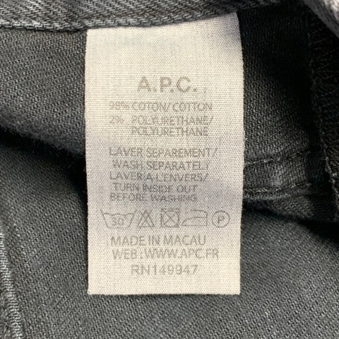 A.P.C. Size 33 Grey Cotton Blend Twill Slim Tapered Button Fly Jeans