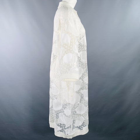 HENRIK VIBSKOV Size M White See Through Viscose Blend Dots Dress