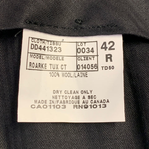 DAVID DONAHUE Size 48 Roarke Black Wool Notch Lapel Tuxedo