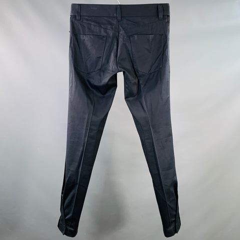Pantalon de smoking fuselé en laine mélangée noir marine DOLCE & GABBANA Taille 30