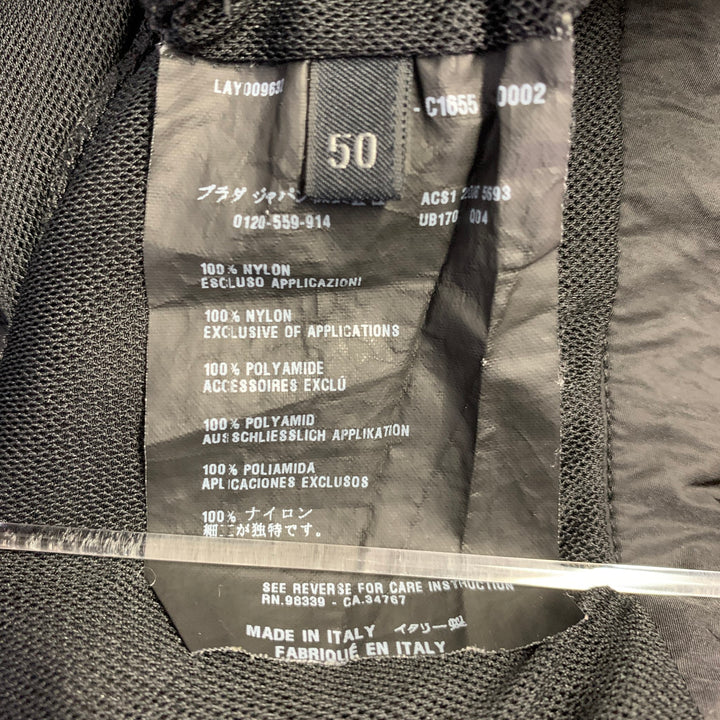 PRADA Size 34 Black Nylon Mesh Lined Zip Fly Swim Trunks