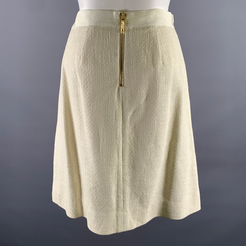 KATE SPADE Size 0 Cream Cotton Viscose Pencil Skirt