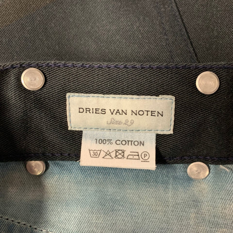 DRIES VAN NOTEN Taille 30 Pantalon décontracté en coton teint multicolore noir