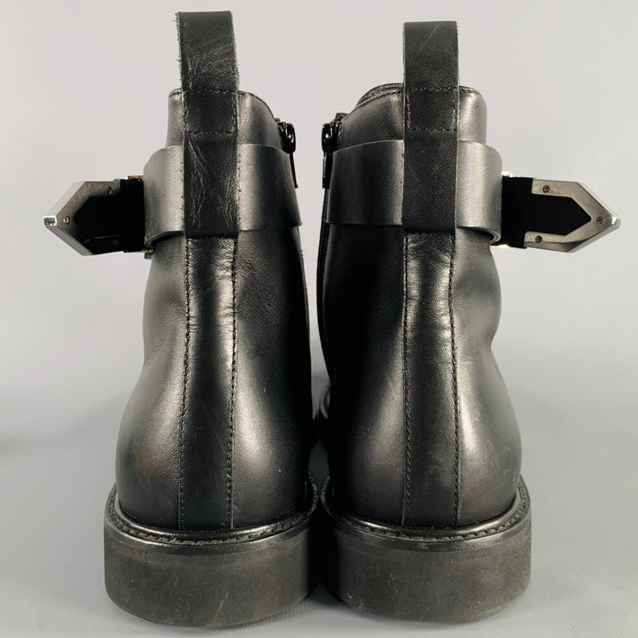 VERSUS by GIANNI VERSACE Size 12 Black Leather Side Zipper Boots