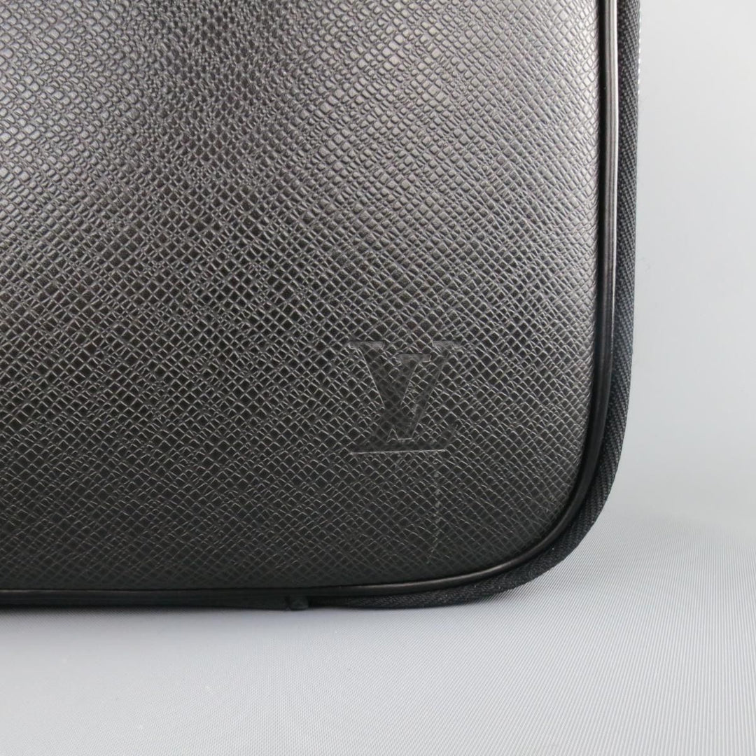 LOUIS VUITTON Black Leather ODESSA ARDOISE Computer Briefcase Bag