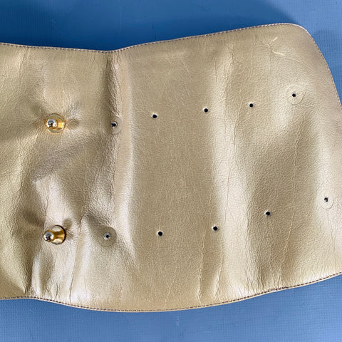 CHARLES JOURDAN Vintage Gold Silver Two Tone Leather Wide Belt