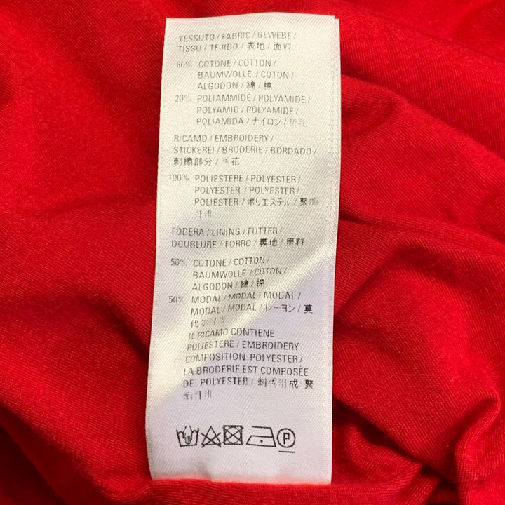 BALENCIAGA Size M Red Embroidery Cotton Blend Oversized Zip Up Jacket