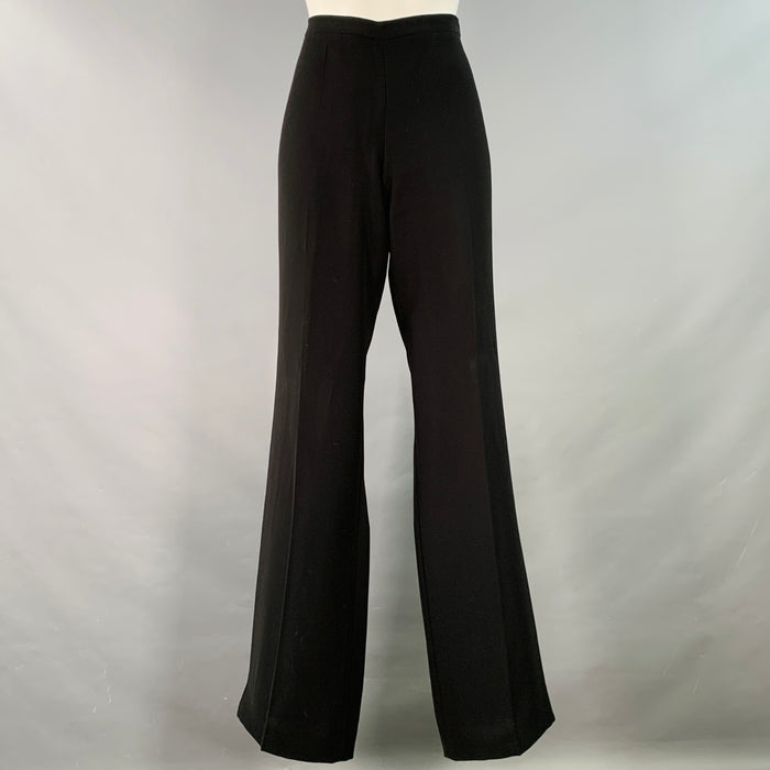 PRADA Size 8 Black Polyester Straight Side Zipper Dress Pants