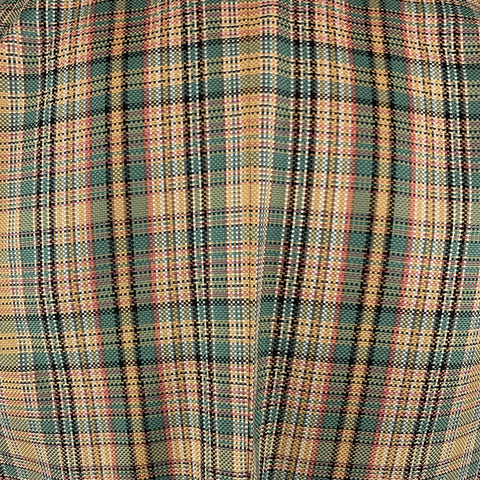 AKRIS Size 8 Gold & Green Plaid Silk  Cropped Belted Blazer