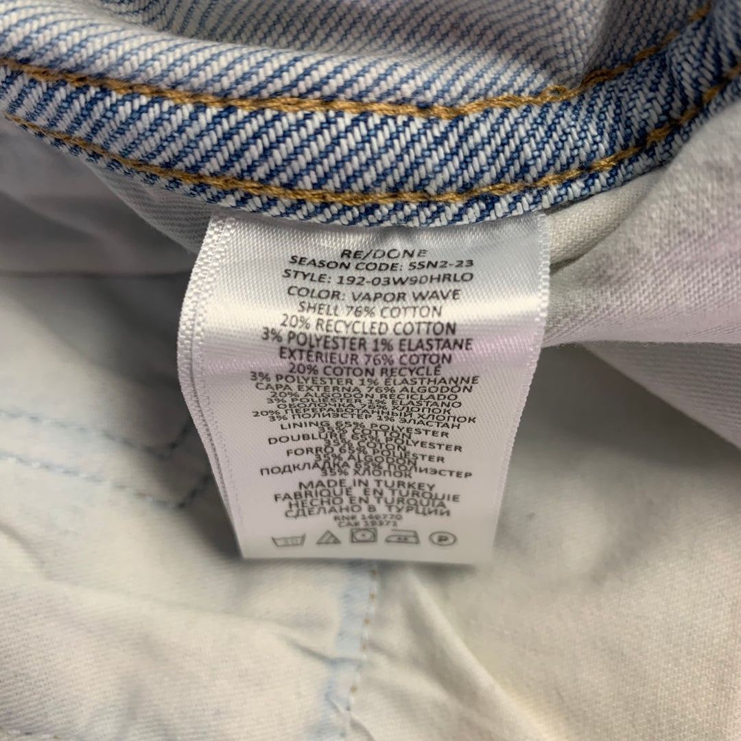 RE/DONE Size 26 90s High Rise Loose Blue Cotton Blend Button Fly Jeans