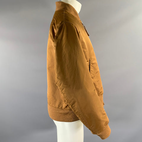 ENGINEERED GARMENTS Size L Brown Nylon Bomber Jacket