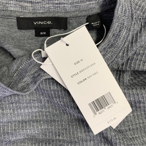 VINCE Size M Grey Knit Cotton Polyester Crew Neck Pullover