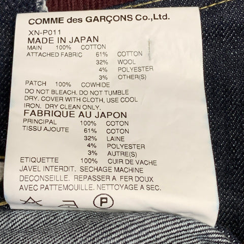 JUNYA WATANABE Size S Indigo Multi Color Patchwork Cotton Straight Distressed Jeans