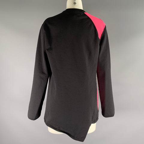COMME des GARCONS Size S Black Neon Pink Polyester Floral Pullover Womens