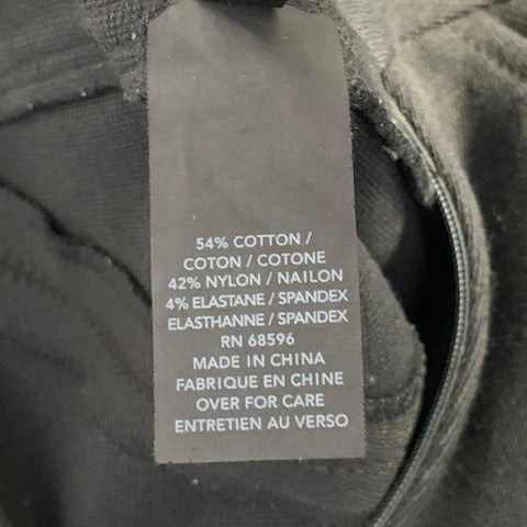DONNA KARAN Size 10 Black Cotton Blend Fitted Casual Pants
