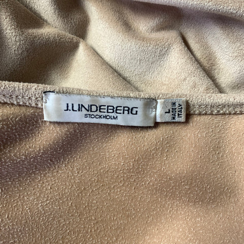 J.LINDEBERG Size L Camel Polyester Blend V Neck Pullover