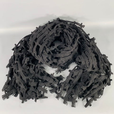 YOHJI YAMAMOTO Black Wool Woven  Scarf