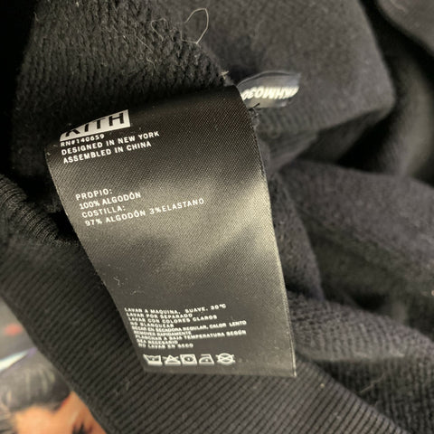 KITH Size L Black Graphic Cotton Hooded Sweatshirt