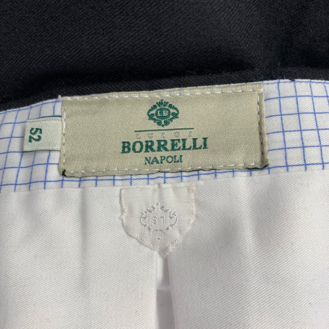 Pantalon de ville BORRELLI en laine noire, taille 36, avec braguette zippée