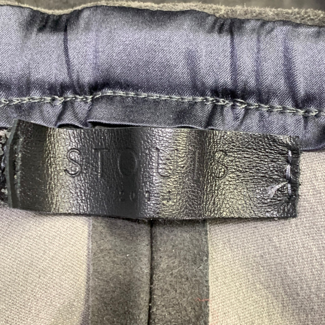 STOULS Size XXS Grey Lambskin Suede Leggings Casual Pants