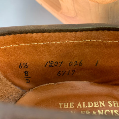 ALDEN Size 6.5 6717 Brown Cordovan Leather Penny Loafers