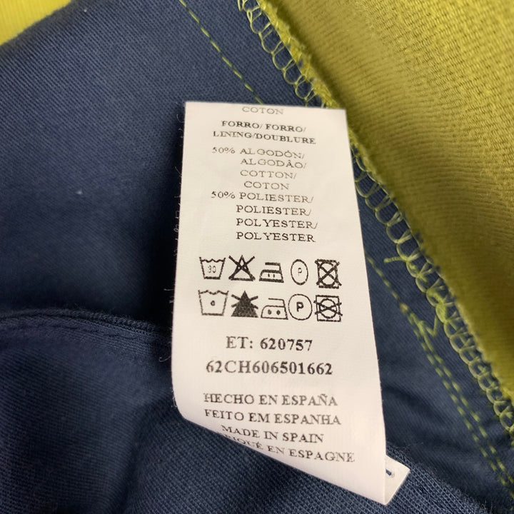 CAROLINA HERRERA Size 32 Green Chartreuse Side Tabs Dress Pants