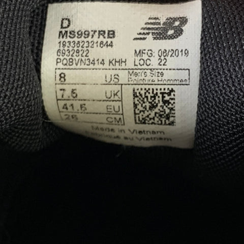 NEW BALANCE Size 8 Black White Saffiano Leather Suede Athletic Sneakers