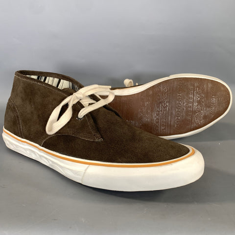 PAUL SMITH JEANS Size 9 Brown White S9XG/C383/SUE Suede High Top Lace Up Shoes