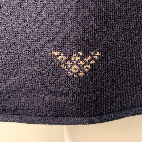 EMPORIO ARMANI Size M Navy Tan Contrast Trim Wool Turtleneck Pullover