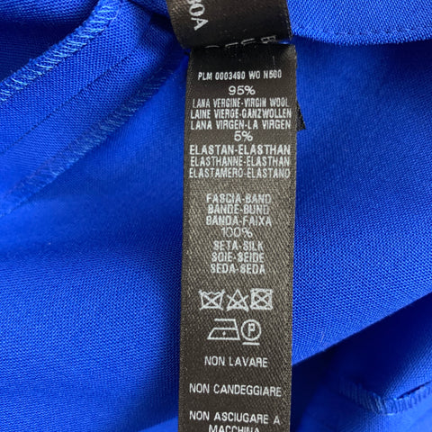 LA PERLA Size 2 Blue Cobalt Virgin Wool Blend Narrow leg Dress Pants
