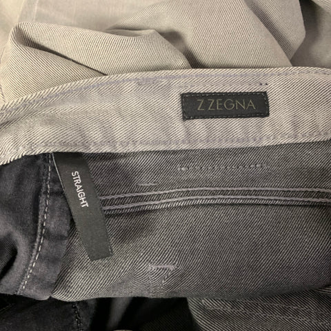 Z ZEGNA Size 36 Grey Cotton Blend Straight Jeans