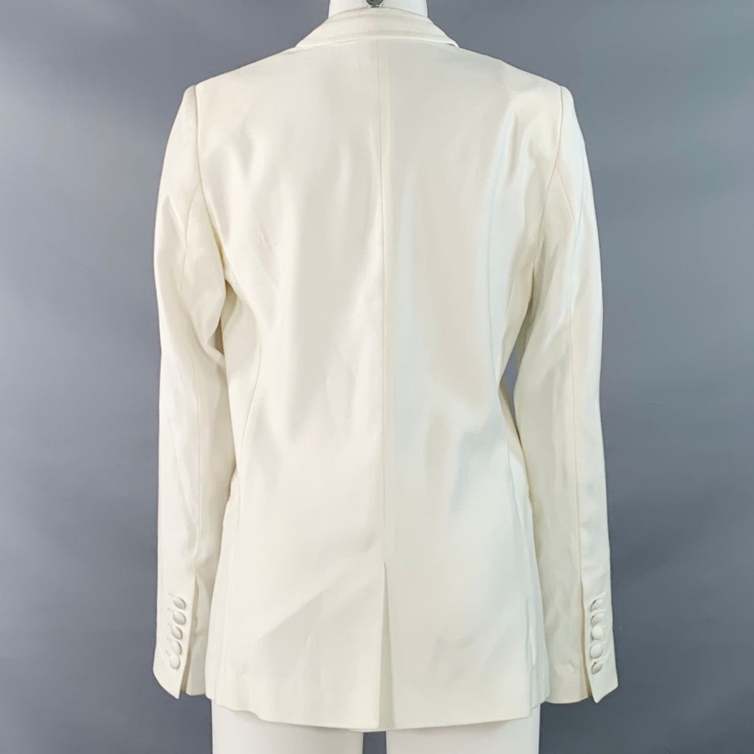 ZADIG & VOLTAIRE Size M Vedaxa Deluxe White Viscose Cotton Woven Jacket Blazer