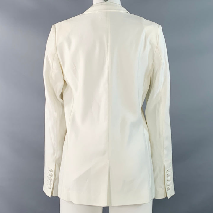 ZADIG & VOLTAIRE Size M Vedaxa Deluxe White Viscose Cotton Woven Jacket Blazer